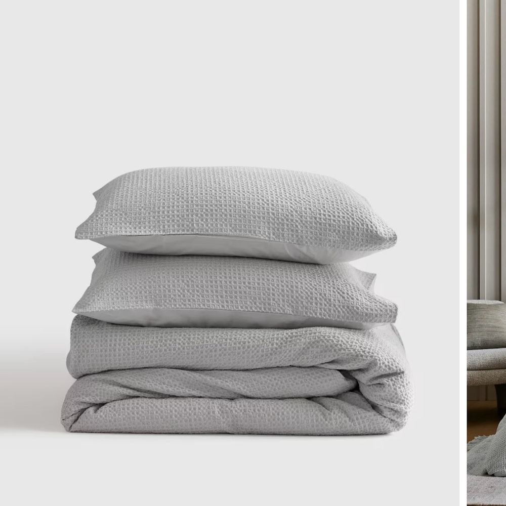 Quince K Organic Cotton Waffle Duvet Set